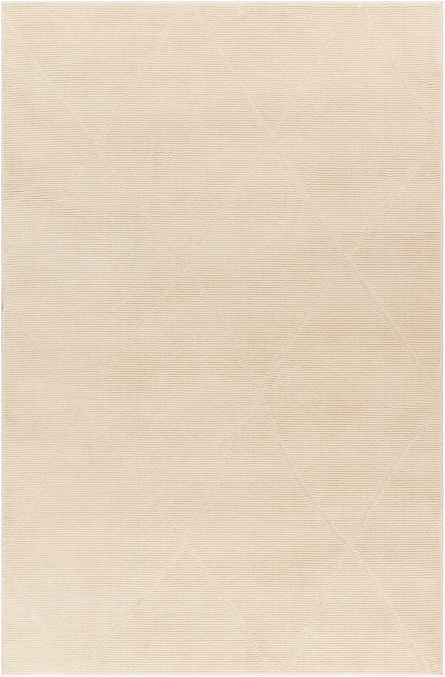 Aldis Cream Plush Textured Washable Rug - Ornate Home