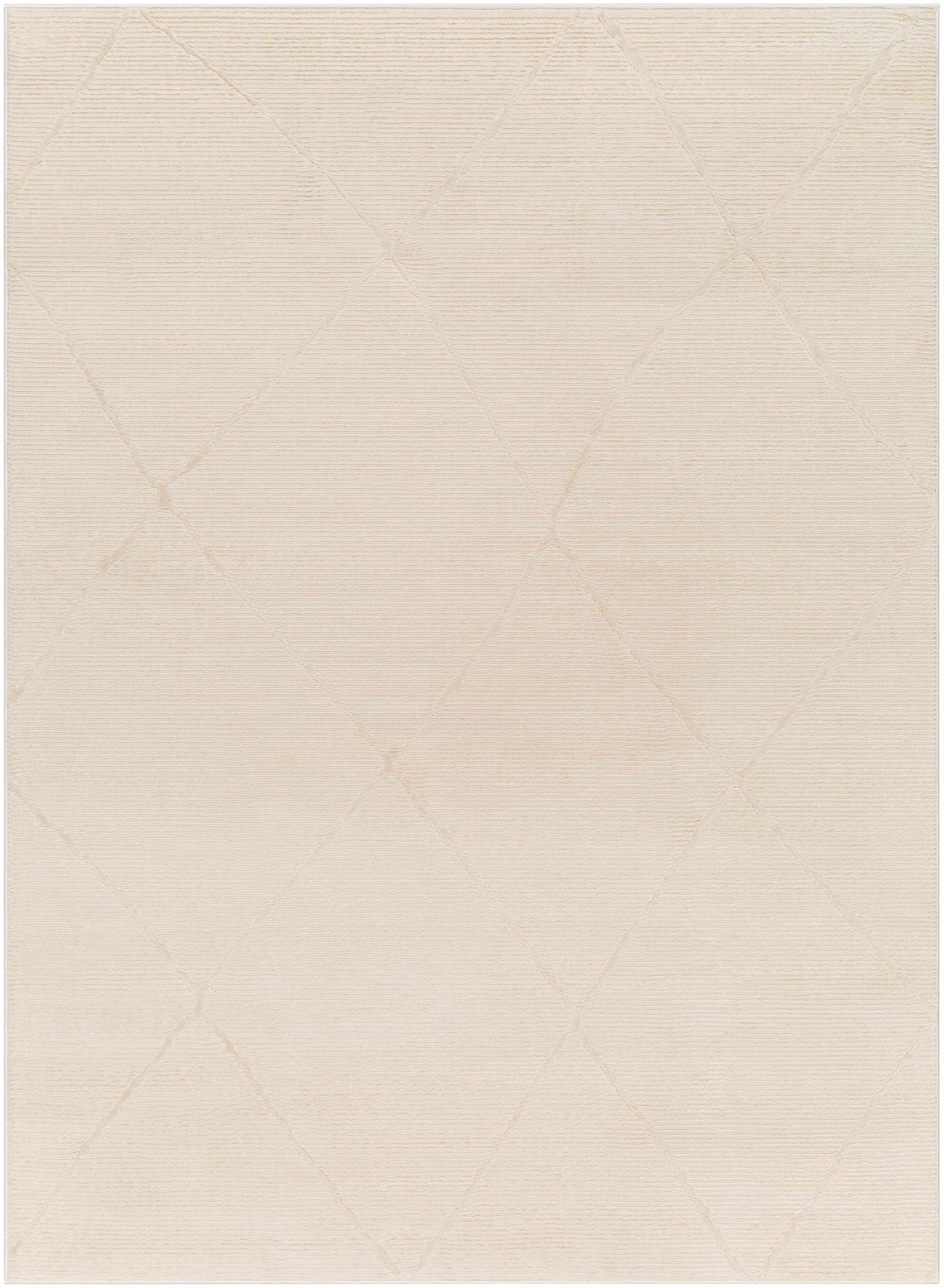 Aldis Cream Plush Textured Washable Rug - Ornate Home