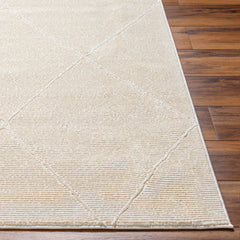 Aldis Cream Plush Textured Washable Rug - Ornate Home