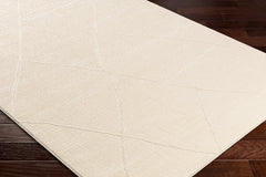 Aldis Cream Plush Textured Washable Rug - Ornate Home