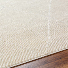 Aldis Cream Plush Textured Washable Rug - Ornate Home