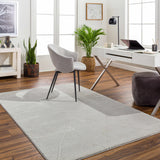 Aldis Grey Plush Textured Washable Rug - Clearance - Ornate Home