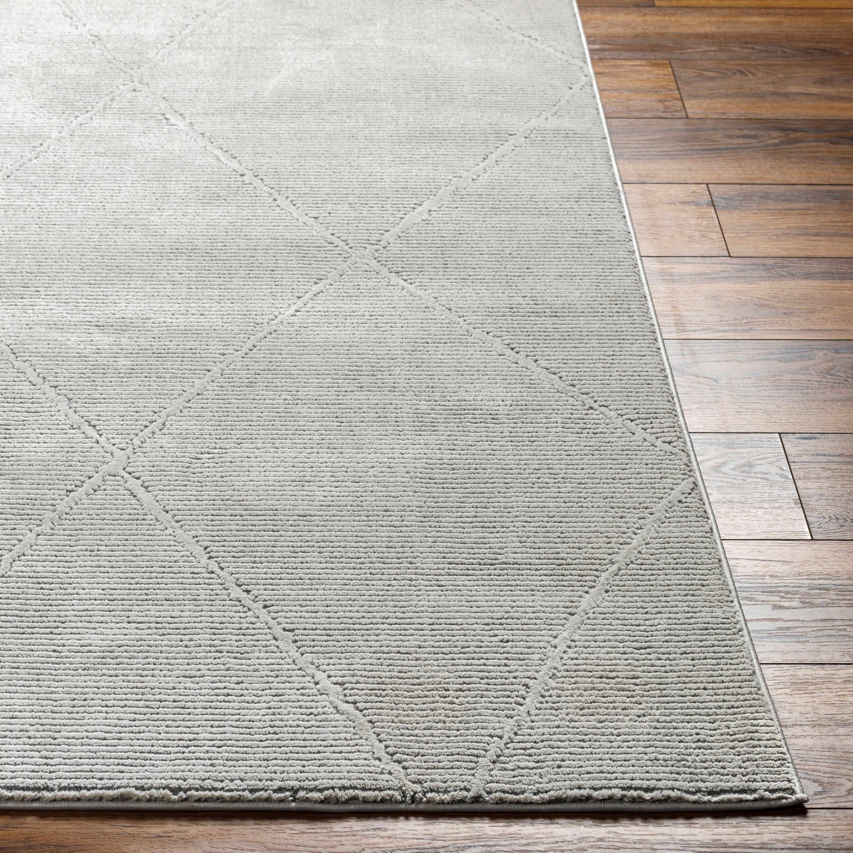 Aldis Grey Plush Textured Washable Rug - Clearance - Ornate Home