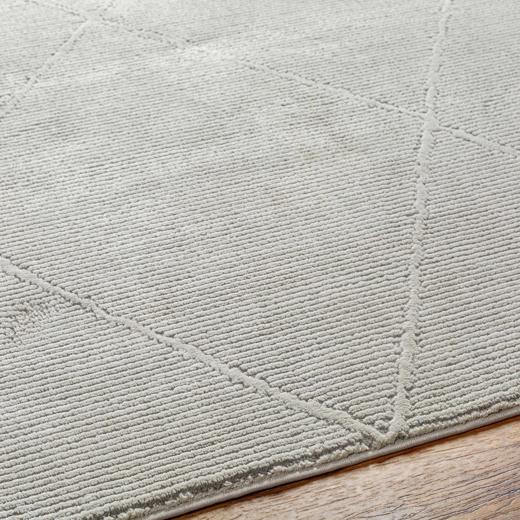 Aldis Grey Plush Textured Washable Rug - Clearance - Ornate Home