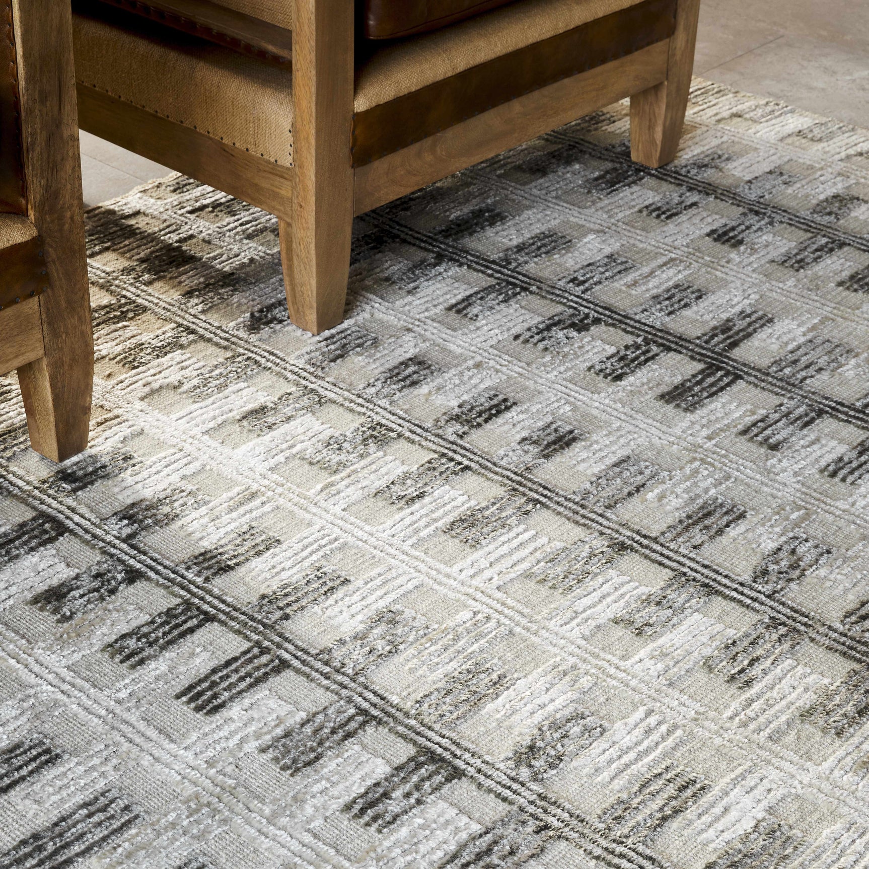 Aldis Grey Plush Textured Washable Rug - Clearance - Ornate Home
