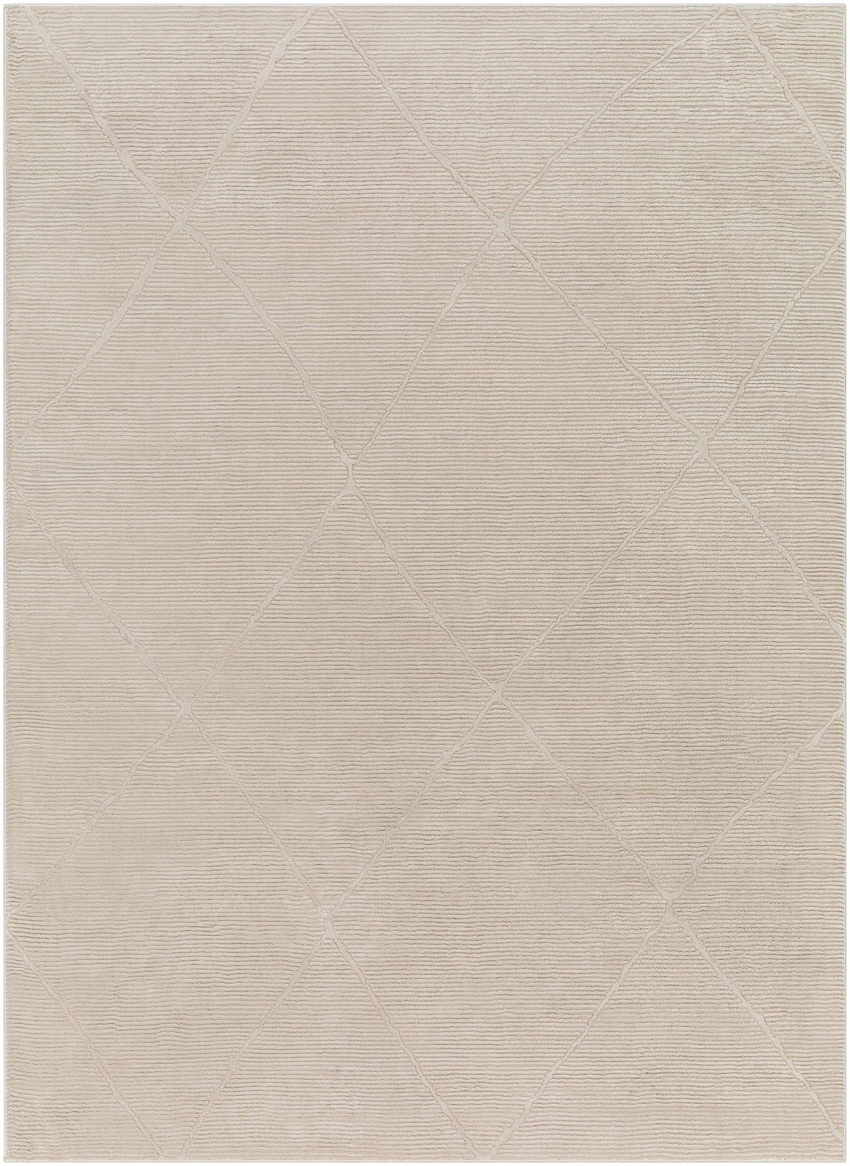Aldis Tan Plush Textured Washable Rug - Clearance - Ornate Home