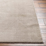 Aldis Tan Plush Textured Washable Rug - Clearance - Ornate Home