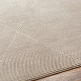 Aldis Tan Plush Textured Washable Rug - Clearance - Ornate Home
