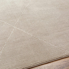 Aldis Tan Plush Textured Washable Rug - Clearance - Ornate Home