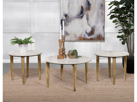 Aldis White 3-piece Coffee and End Table Set - Ornate Home