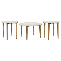 Aldis White 3-piece Coffee and End Table Set - Ornate Home