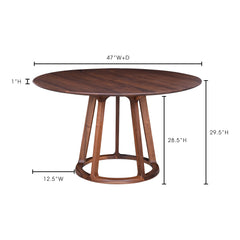 Aldo Brown Round Dining Table - Ornate Home