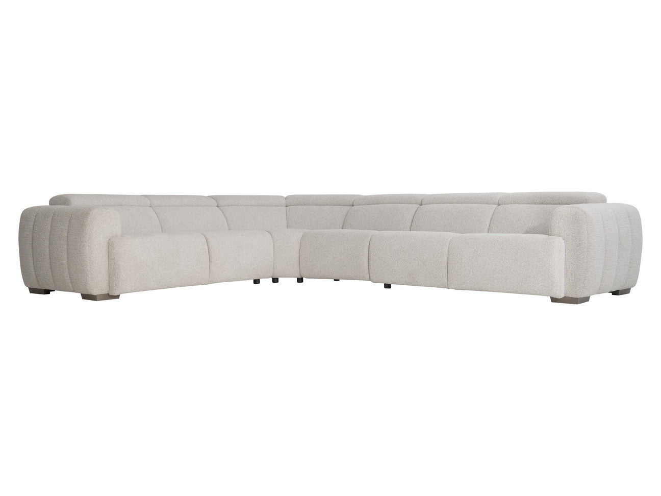 Aldo White/Cream Fabric Power Motion Sectional - Ornate Home