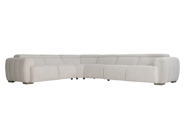 Aldo White/Cream Fabric Power Motion Sectional - Ornate Home
