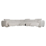 Aldo White/Cream Fabric Power Motion Sectional - Ornate Home