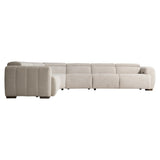 Aldo White/Cream Fabric Power Motion Sectional - Ornate Home