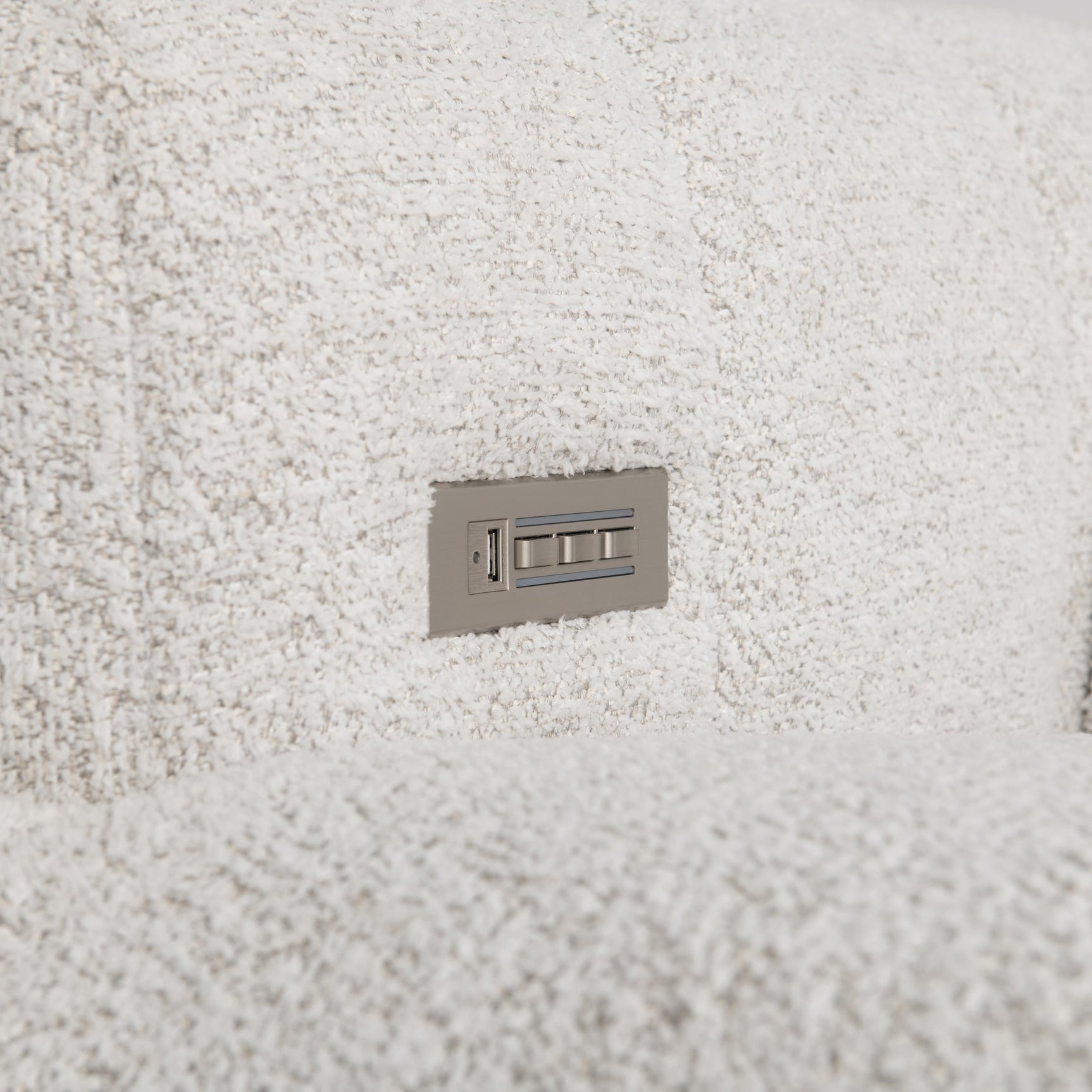 Aldo White/Cream Fabric Power Motion Sectional - Ornate Home