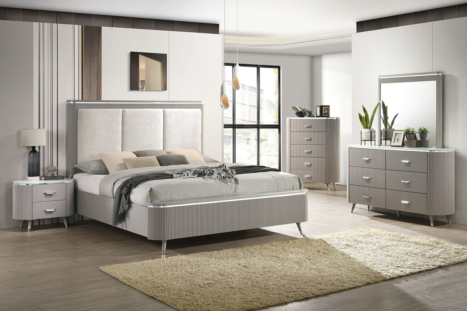 light grey dresser and nightstand set Furniture of America Aldridge Gray Sparkle Beaded Spaghetti straps Crafted from solid and 08/24 Size:Small - Petite