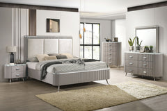 Aldridge Light Gray Eastern King Bed - Ornate Home