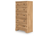 Aleaport Warm Brown Five Drawer Chest (Online Special Price) - Ornate Home