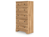 Aleaport Warm Brown Five Drawer Chest - Ornate Home