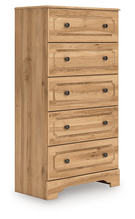 Aleaport Warm Brown Five Drawer Chest - Ornate Home