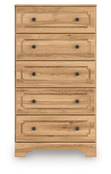 Aleaport Warm Brown Five Drawer Chest - Ornate Home