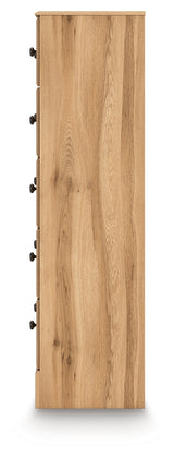 Aleaport Warm Brown Five Drawer Chest - Ornate Home