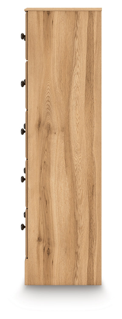 Aleaport Warm Brown Five Drawer Chest - Ornate Home