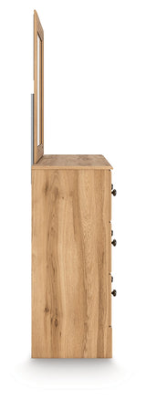 Aleaport Warm Brown King Panel Bed, Dresser, Mirror and Nightstand (Online Special Price) - Ornate Home