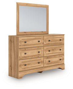 Aleaport Warm Brown King Panel Bed, Dresser, Mirror and Nightstand - Ornate Home