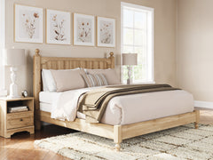 Aleaport Warm Brown King Panel Bed, Dresser, Mirror and Nightstand - Ornate Home