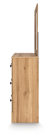 Aleaport Warm Brown Queen Panel Bed, Dresser, Mirror and Nightstand - Ornate Home