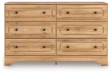 Aleaport Warm Brown Six Drawer Dresser (Online Special Price) - Ornate Home