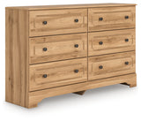 Aleaport Warm Brown Six Drawer Dresser - Ornate Home