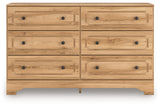 Aleaport Warm Brown Six Drawer Dresser - Ornate Home
