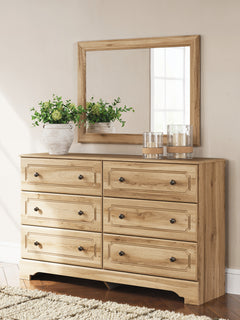 Aleaport Warm Brown Twin Panel Bed, Dresser and Mirror - Ornate Home