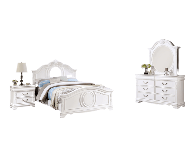 Alecia White 4 Pc. Full Bedroom Set - Ornate Home