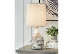 Aleela White/Gold Table Lamp (Set of 2) - Ornate Home