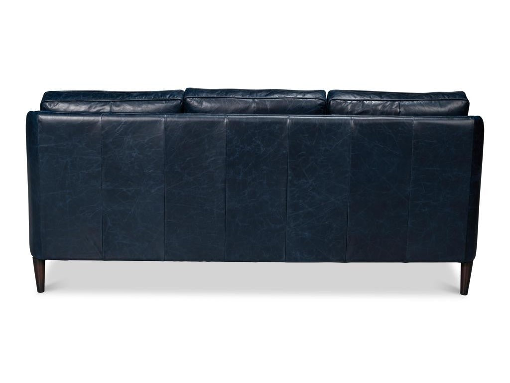 Alehandro Blue Leather Sofa - Ornate Home