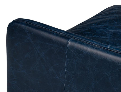 Alehandro Blue Leather Sofa - Ornate Home