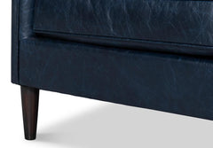 Alehandro Blue Leather Sofa - Ornate Home