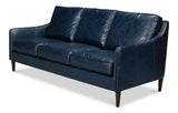 Alehandro Blue Leather Sofa - Ornate Home