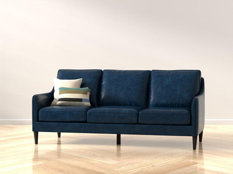Alehandro Blue Leather Sofa - Ornate Home