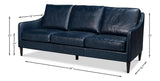 Alehandro Blue Leather Sofa - Ornate Home