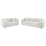 Aleisha Ivory 2-piece Chenille Upholstered Sofa Set - Ornate Home