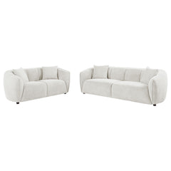 Aleisha Ivory 2-piece Chenille Upholstered Sofa Set - Ornate Home