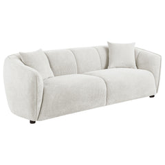 Aleisha Ivory 3-piece Chenille Upholstered Sofa Set - Ornate Home