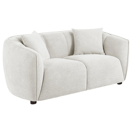 Aleisha Ivory 3-piece Chenille Upholstered Sofa Set - Ornate Home