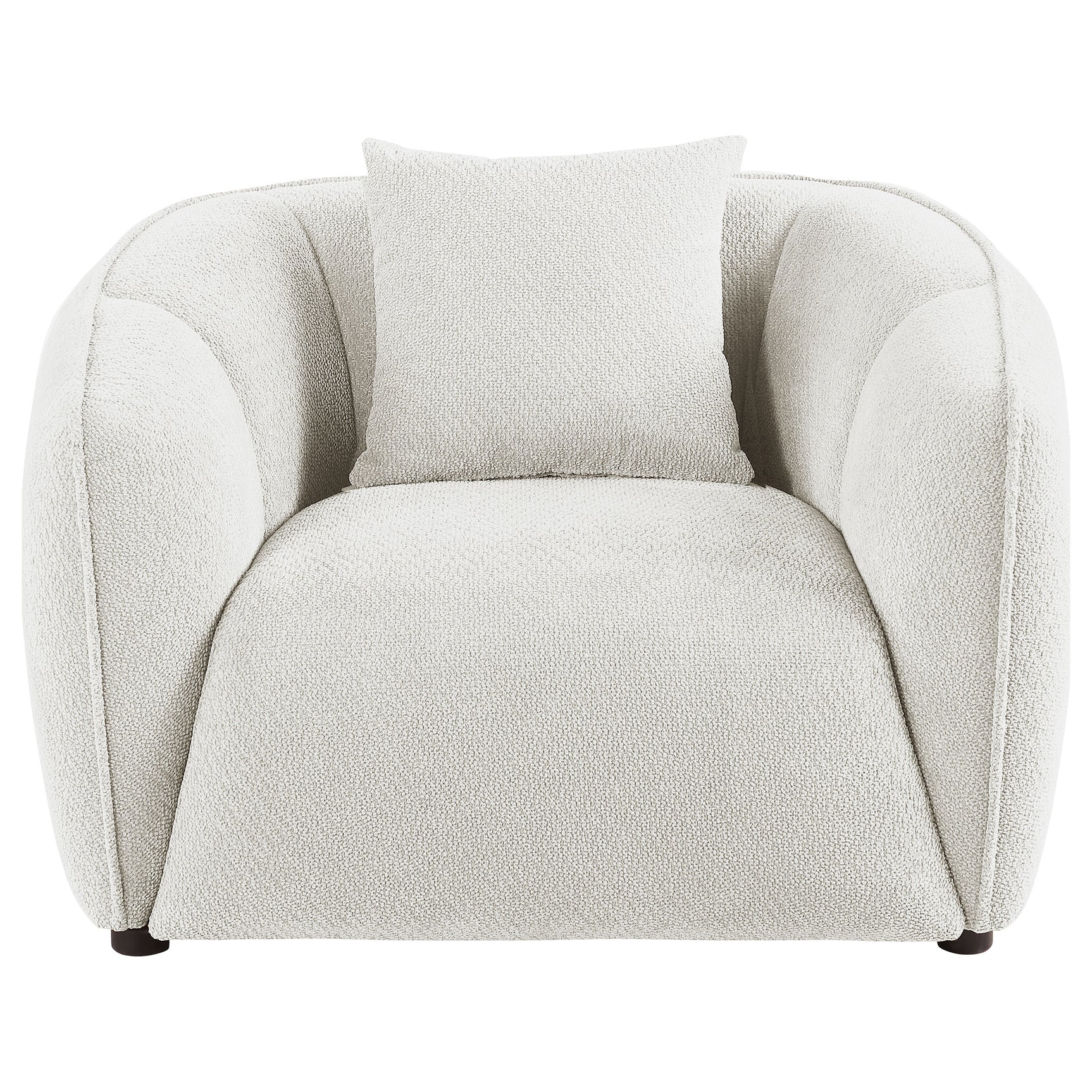 Aleisha Ivory Chenille Upholstered Accent Chair - Ornate Home